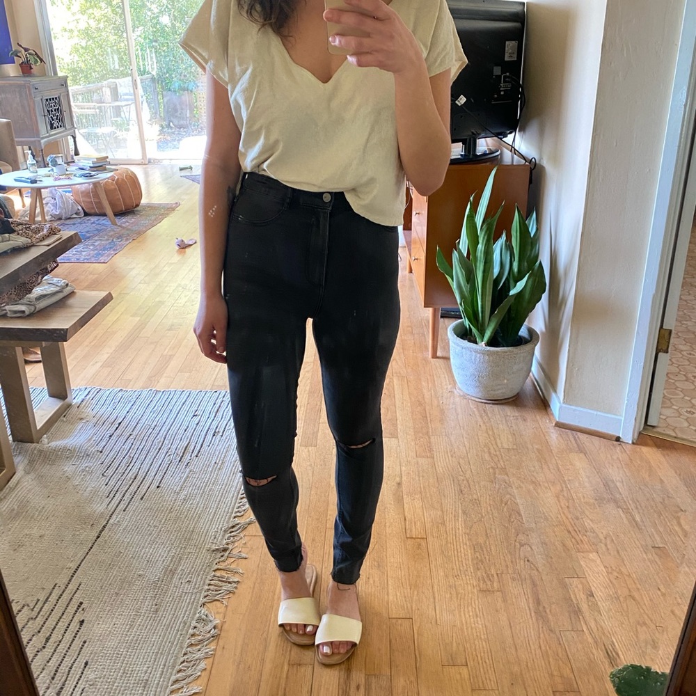 Zara Very High Waisted Black Jeans